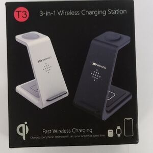 Mango T3 Dual Wireless Charging Station‎ - Black